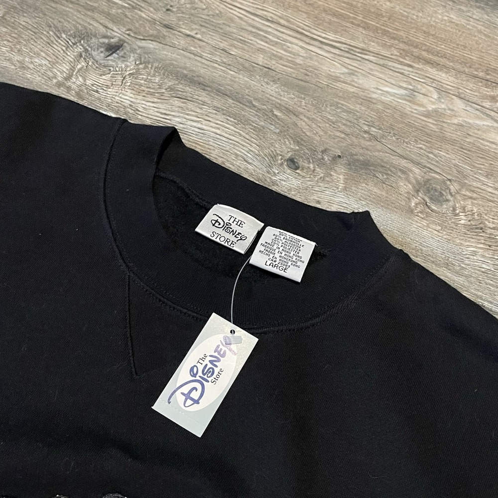 NWT Vintage 90s 101 Dalmatians Black Crewneck Sweatshirt Large Disney Store - Picture 3 of 9
